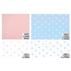 PIQUET STAMPATO CUORICINI - 100% COTONE
